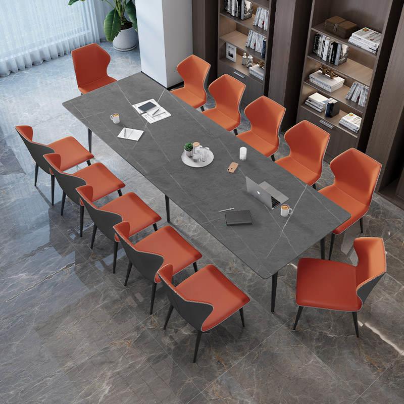 极速轻奢家用岩板餐桌大理u石洽谈桌展厅桌椅商务桌长桌子工作台