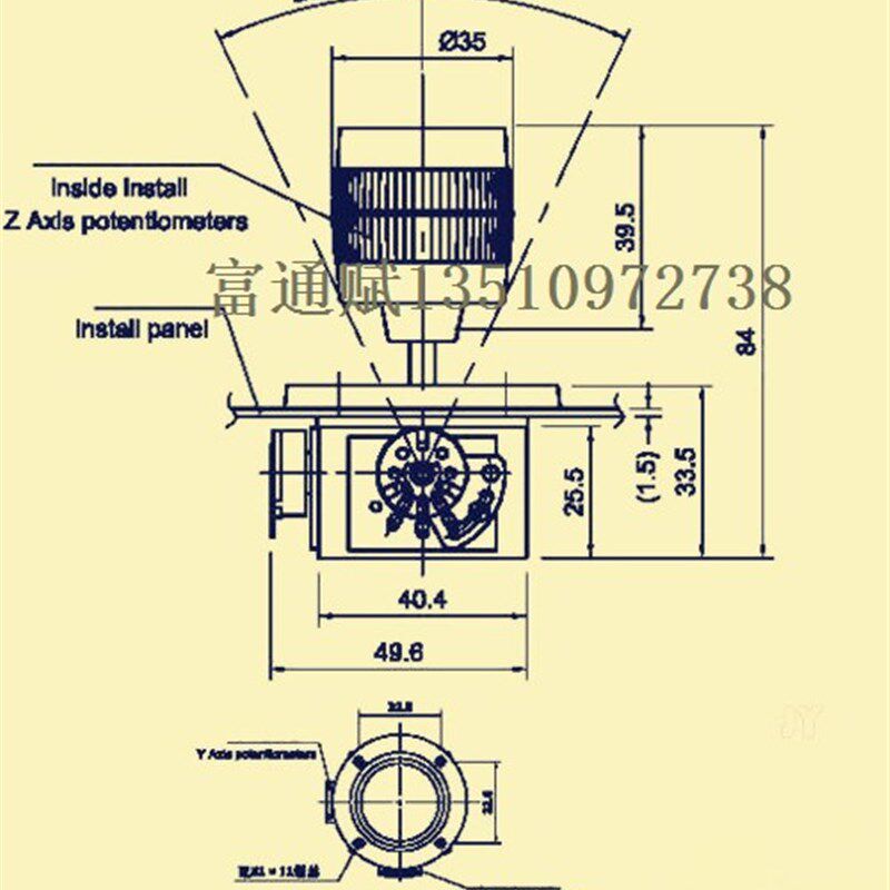 极速三维摇杆电位器 JH-D300X-5K10K 键盘球机T安防云台控制摇臂