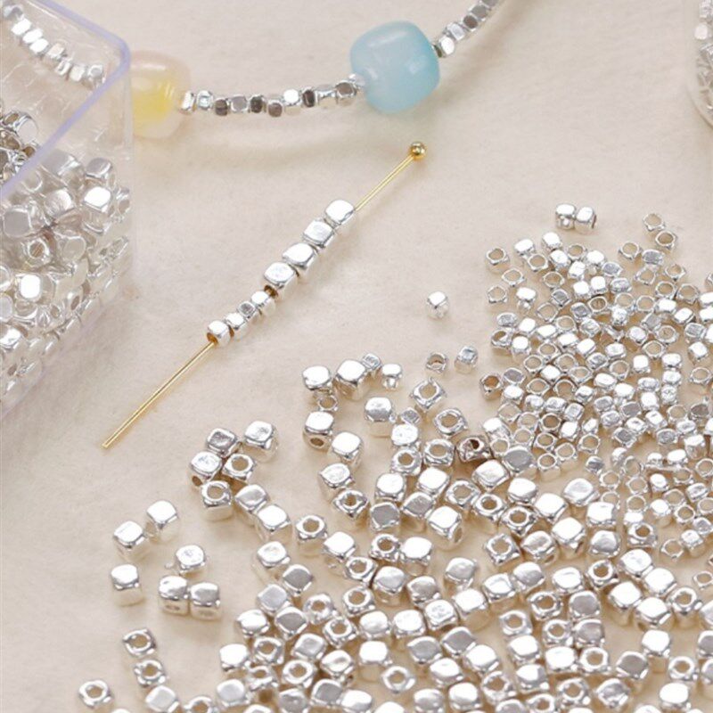 极速碎银散珠厚银k银色隔珠手工饰品DIY项链手链串珠编织手绳材料
