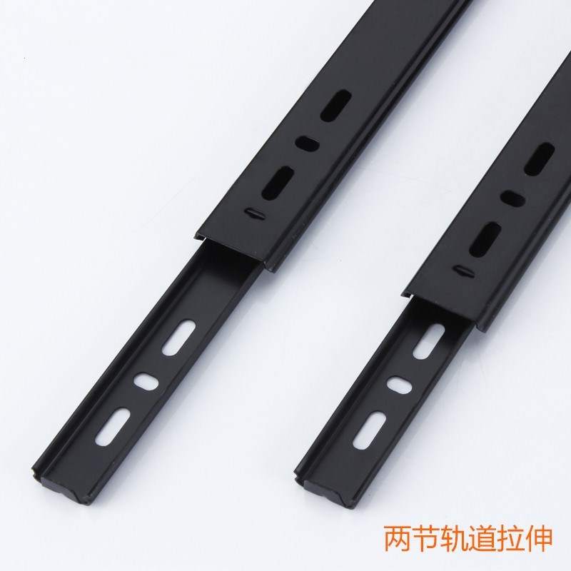极速二节滑轨轨道电m脑台式托底滑动电视机柜抽屉滑轨 阻尼缓冲