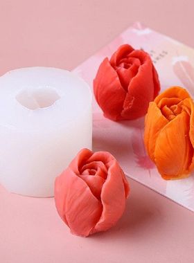 极速Roase Flower Silicone Candle Molds Resin Clay Soap Mold