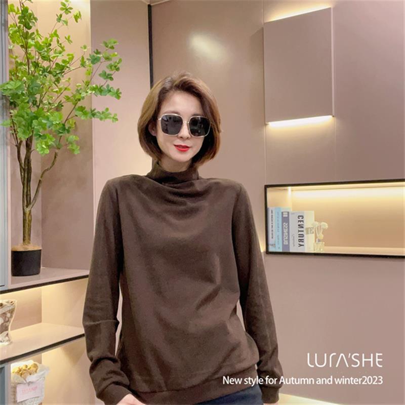 极速抖音爆款 【j璐然圣创】百搭净色半高领长袖绒衫231852