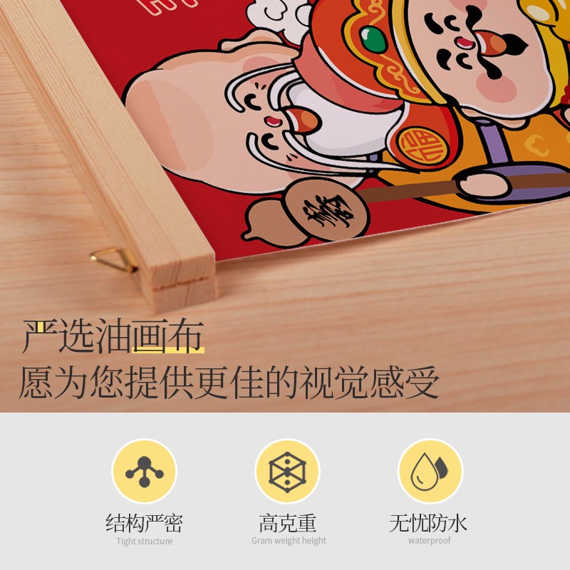 极速卡通五福临门入户q玄关走廊装饰画福禄寿喜财电表箱遮挡画客图片