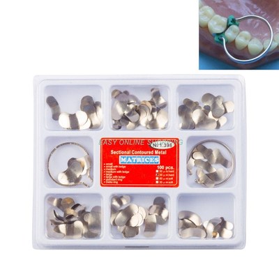 极速100Pcs/Box Dental Sectvional Matrix Band Resin Clamping/