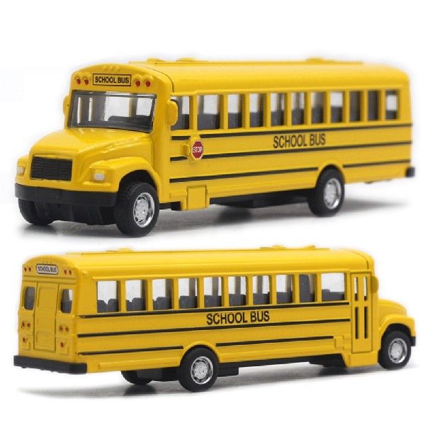 极速Alloy Pull Back School Bus Model CollQection Vehicle