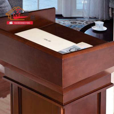 极速新款高端实木演讲台发言台导购台迎K宾台接待台泊车台礼宾台