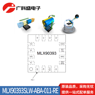 极速MLX90393SLW-ABA-011-RE QFN16 393A 磁性V传感器/板机接口霍