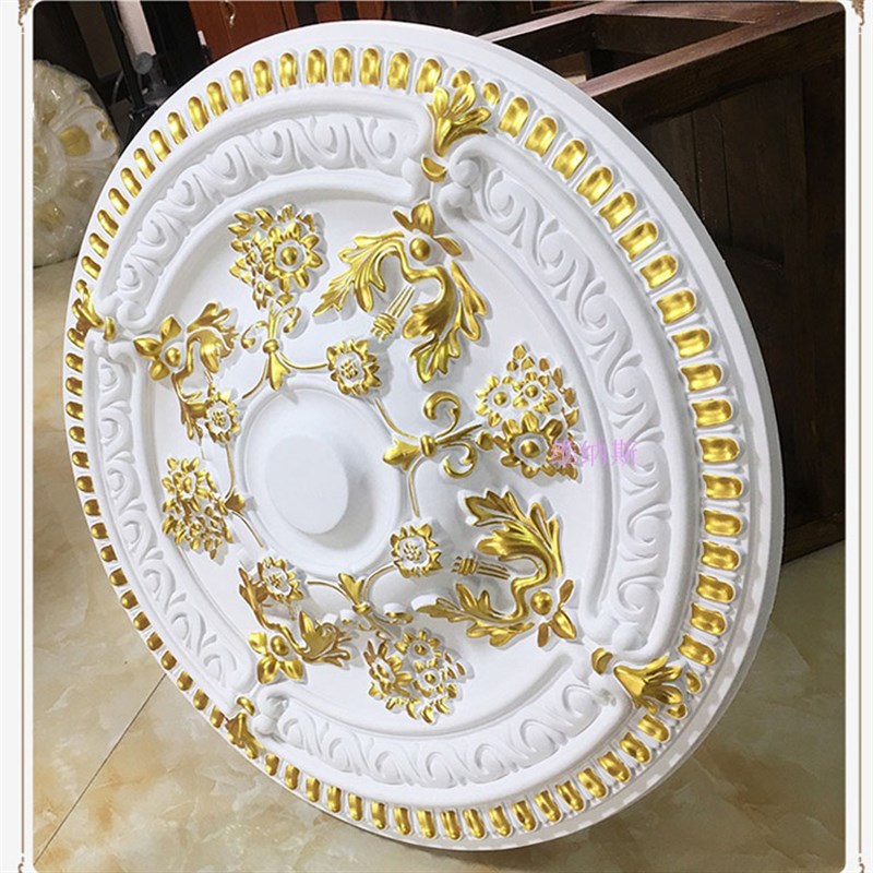 极速PU吊顶灯盘灯n池天花板造型装饰非石膏线圆形雕花法式吊灯灯