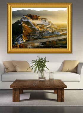 新品布达拉宫画挂画风景壁u画餐厅走廊油画室内装饰画客厅挂画简