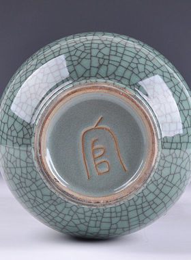 极速袁青阁陶瓷景德镇陶瓷器 仿古花瓶 高官窑碎瓷裂纹Y釉 客厅家