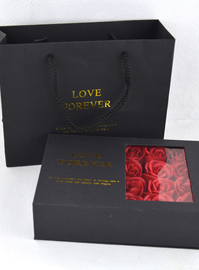 极速.Ms Day Rose Gift Box Soap Flower ArtMificial Rose Windo