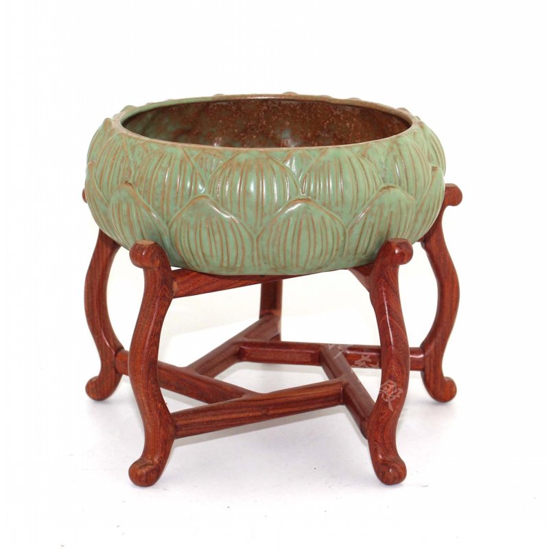 极速实木托架木质鱼缸架花盆花瓶碗莲缸瓷缸N架子中式底座陶瓷瓷