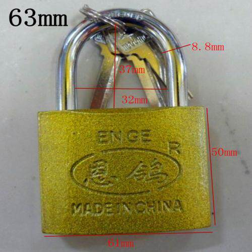 新品恩鸽牌金黄色仿铜挂n锁U形锁梁挂锁25mm32mm50mm金色钥匙锁铁