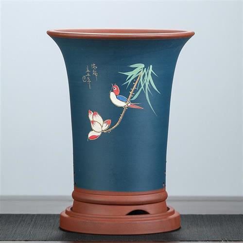 极速紫砂兰花盆墨兰惠兰蝴蝶兰君C子兰陶瓷特大兰草大花特价高花