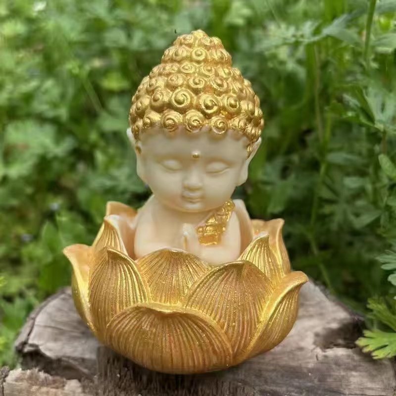 极速象牙果宝宝佛莲花底座释迦y牟尼佛手把件佛像Q版如来汽车家居