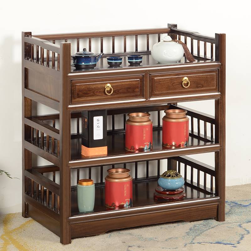 极速实木茶e水柜茶台柜餐柜茶叶柜多功能收纳柜博古架小酒水柜置