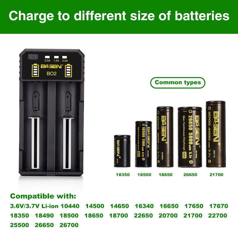极速BASEN Lithium Battery ChargeBr for 18650 26650 21700 104
