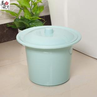 极速茶花痰盂塑料加厚男q女带盖子小成人尿盆尿桶儿童家用便盆尿