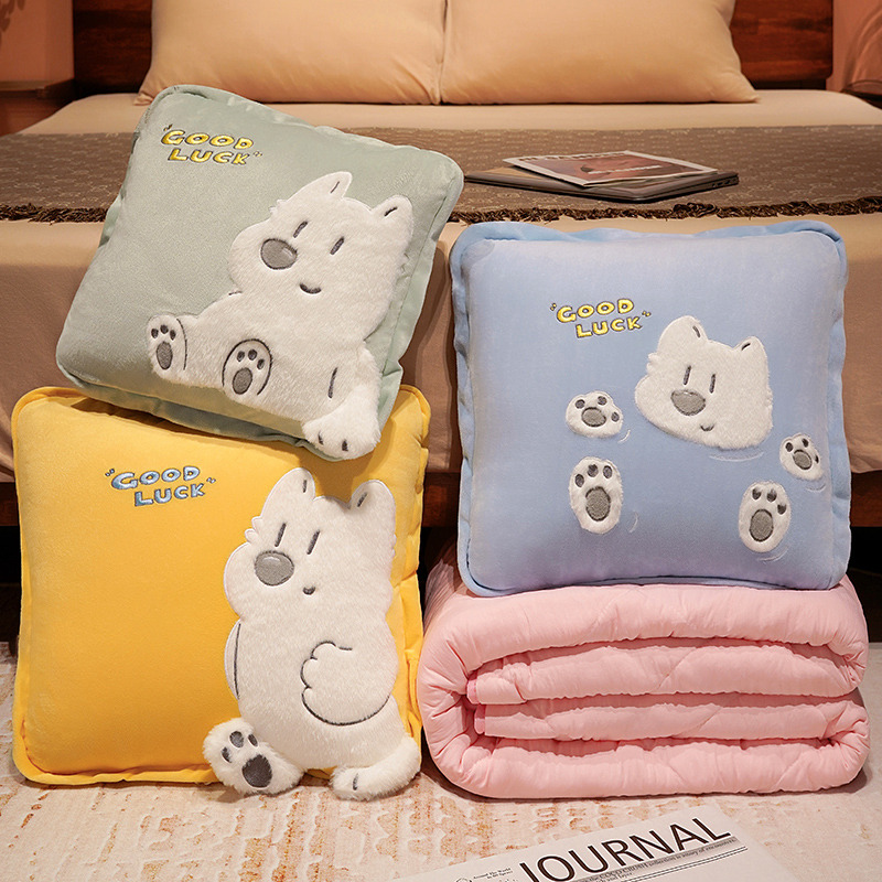 极速抱枕被子两用车载汽车靠枕空调被办公室午睡小枕头.折叠毯子