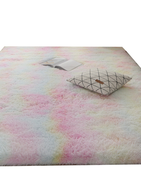 极速白色地毯卧室l坐垫拍照纯色ins风长毛毛绒毛毯地垫客厅飘窗床