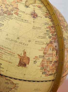 极速志诚 25cm美式复古地球仪台灯 32cm大号Q书房办公桌面摆件装