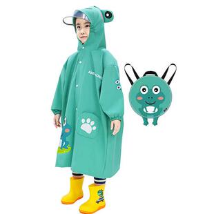 新品 可爱儿童雨衣女n童幼儿园宝宝小学生男童卡通绿色恐龙雨披女