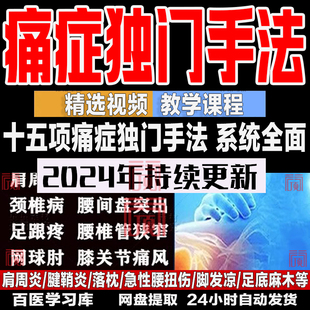 痛症独门手法教程十五项痛症诊疗治疗正骨推拿中医视频教学课程