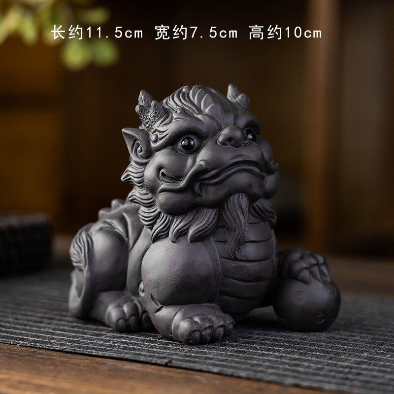 速发紫道貔貅茶宠精品可养手工个件茶玩招财镇宅茶砂茶具配性茶桌