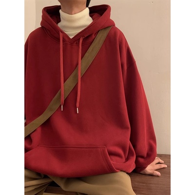 儿童装纯色简约连帽卫衣男女童秋