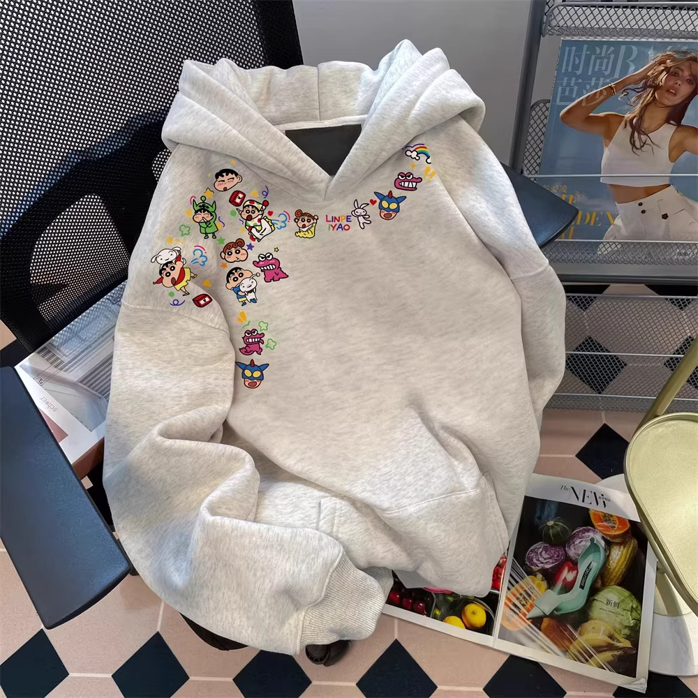 中大童蜡笔小新卡通印花加绒连帽卫衣男女童春秋宽松儿童学生外套,童装/婴儿装/亲子装,卫衣/绒衫,淘宝优惠券,粉丝福利购,淘宝优惠卷
