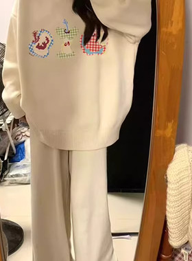 儿童趣味苹果印花圆领毛衣男女童