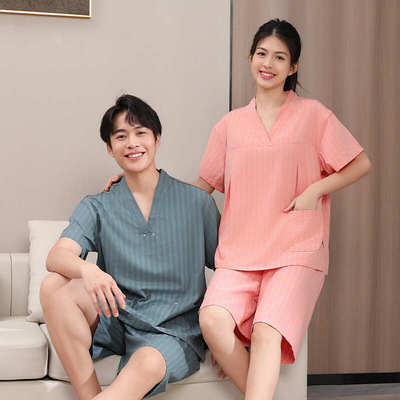 汗艾灸女桑拿浴蒸服理疗足酒店浴衣服袍男士服按摩浴蓝服批发服棉
