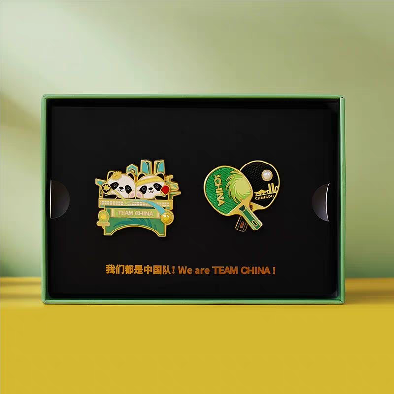 正品国家队 倾全力赢未来成都乒乓球徽章套盒孙颖莎王楚钦pin礼物