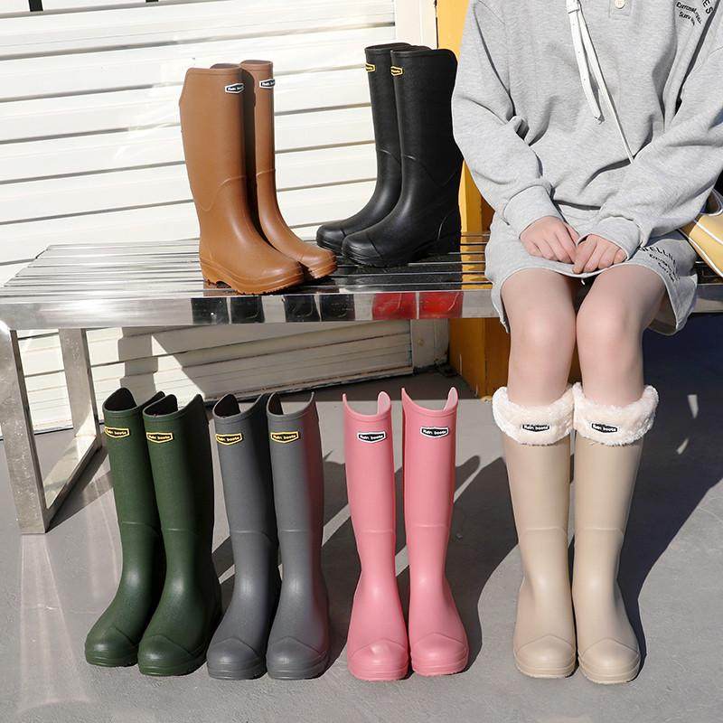 高筒加绒保暖雨鞋男女款时尚外穿防滑防水靴耐磨胶鞋长筒软底雨靴,女鞋,雨鞋,淘宝优惠券,粉丝福利购,淘宝优惠卷