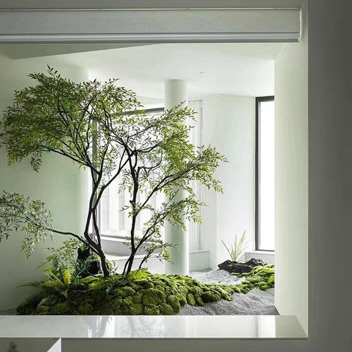 模拟南堤纳大型人造树景观室内人造树景观彷生绿色植物地板楼梯下