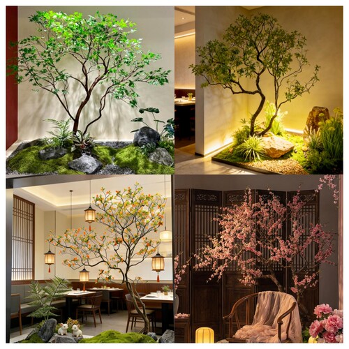 高端定制彷真马醉木植物墙海岛春花松树青枫彷真绿色植物室内装饰