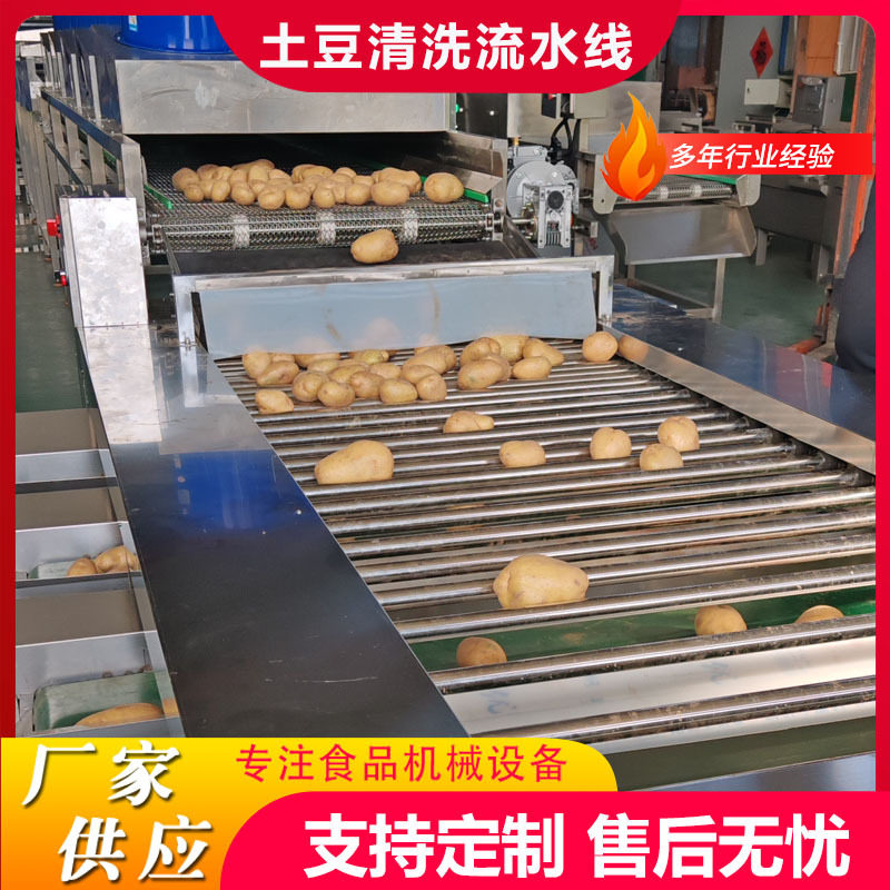 工厂用果蔬清洗机红薯去泥毛刷清洗机胡萝卜毛辊清洗风干一体机