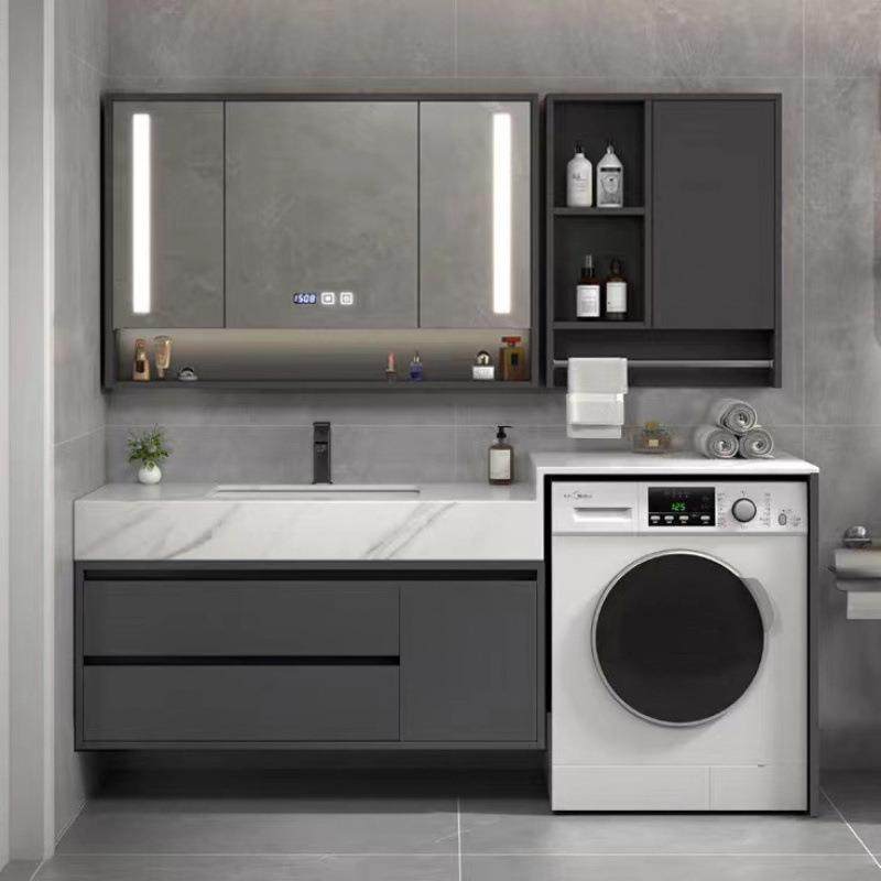 浴室柜智能镜柜洗漱台一体盆洗脸台阳台浴室柜组合洗衣机一体柜厂
