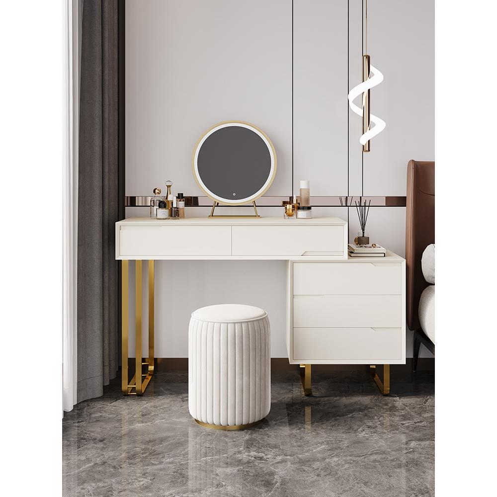 极简轻奢梳妆台卧室现代简约2021年新款小户型收纳斗柜一体化妆台