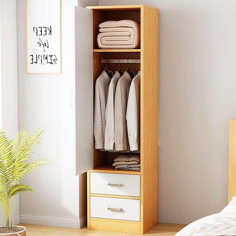 衣柜家用卧室推拉门挂衣柜出租房用床边小衣柜小户型简易单门衣橱