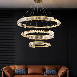 主卧室轻奢水晶吊灯客厅灯现代简约2023年新款高档别墅餐厅吊灯具