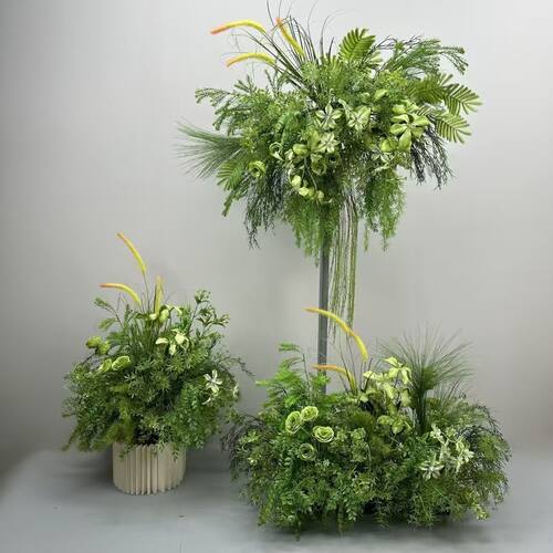 森系婚庆花艺仿真花艺装饰道具婚礼布置背景浪漫造景路引多巴胺