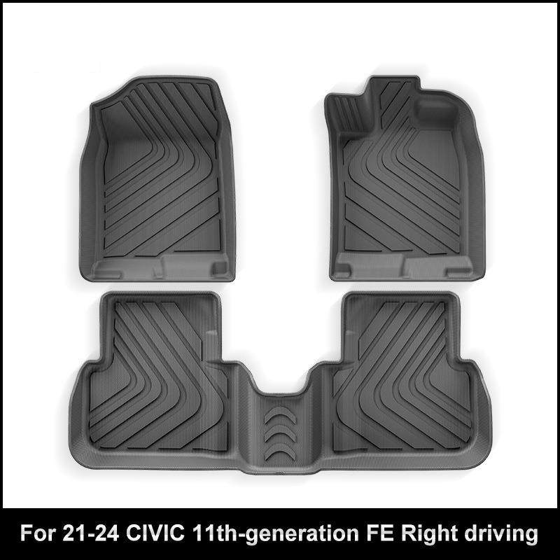适用于21-24款CIVIC思域11代三厢右舵汽车脚垫全环保TPE脚垫