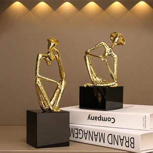 轻奢复古人物造型摆件创意家居办公室玄关桌面装饰纪念品工艺品厂