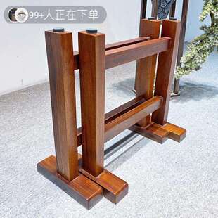 实木桌腿方形实木大板支架岩板茶桌餐桌书桌腿桌架工字美式加厚