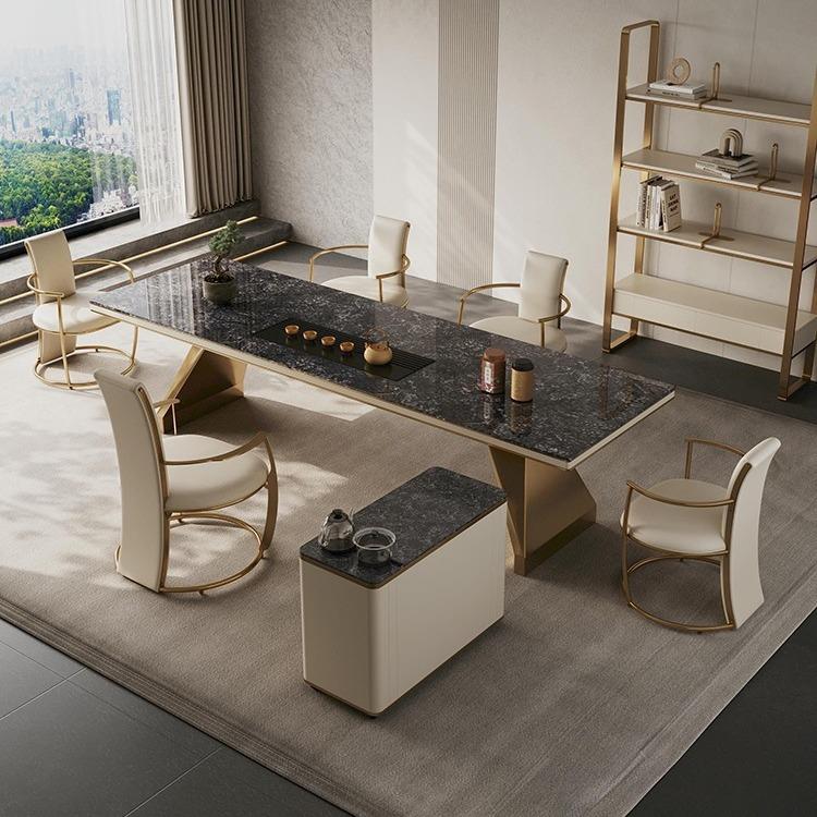 岩板茶桌现代简约办公室客厅功夫大泡茶桌家用茶台轻奢现代高级感