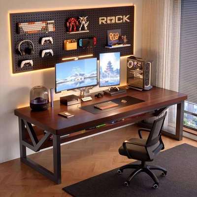 实木电脑桌台式家用电竞桌椅桌子工作台长方形卧室书桌简约办公桌