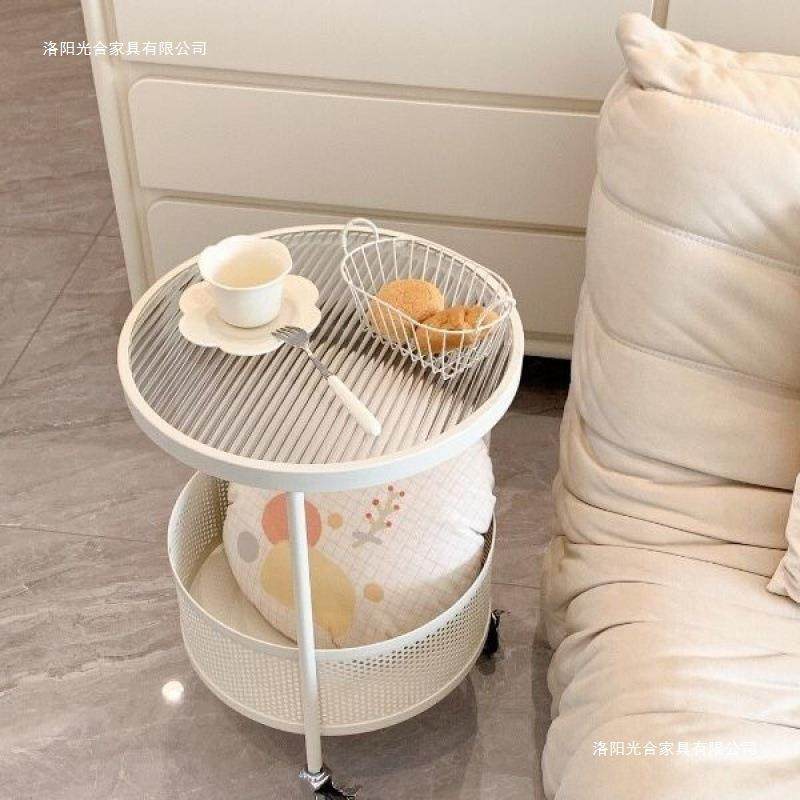 奶油风移动小茶几小推车小户型家用沙发边几客厅玻璃圆形网红圆桌,智能设备,其他智能设备,淘宝优惠券,粉丝福利购,淘宝优惠卷