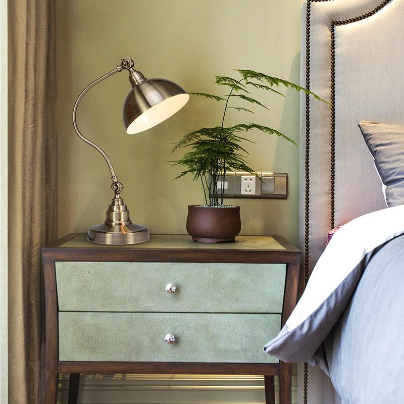 美式复古卧室软装床头学习台灯书房装饰台灯