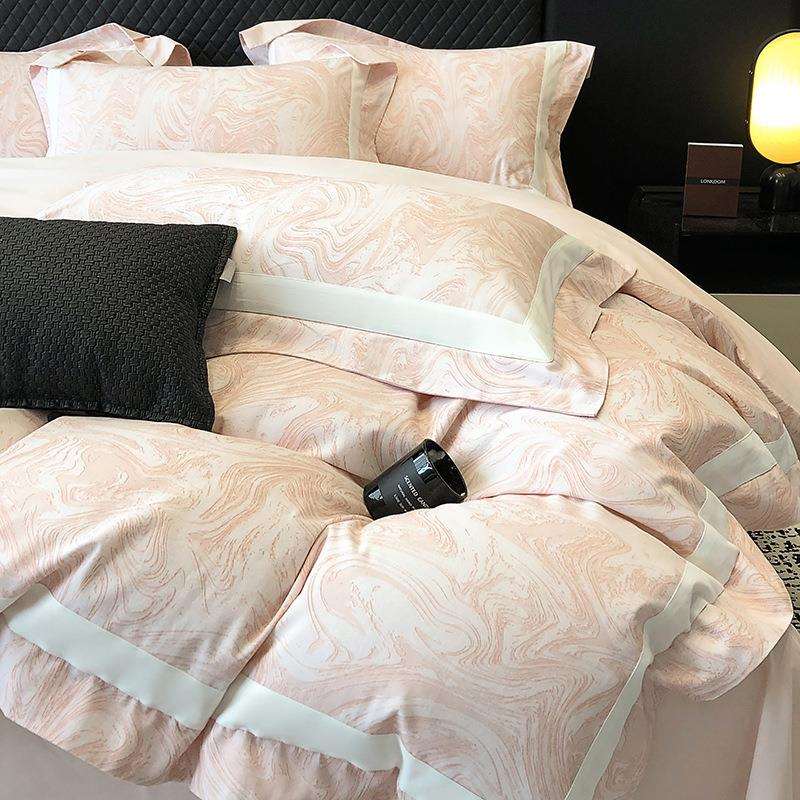 轻奢秋冬100支长绒棉全棉磨毛四件套A类保暖加厚纯棉床单被套床品